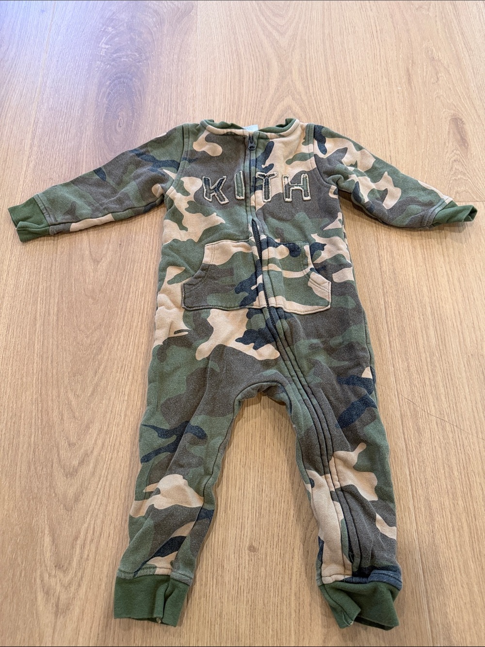 Kith Green Camo One-Piece Zip Bodysuit